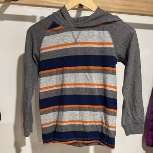 Wrangler Kids Gray and Navy Striped Long Sleeve